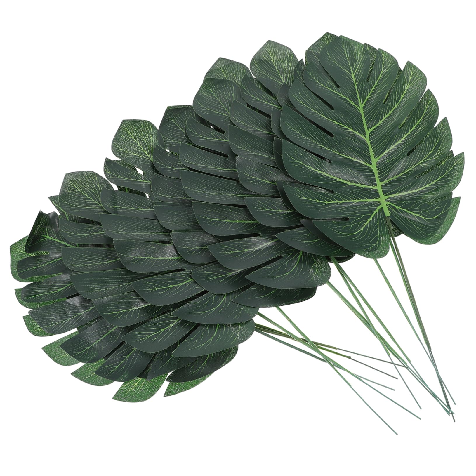 STOBAZA 60pezzi Foglie Artificiali Monstera Decorazioni Tropicali Per Feste Matrimonio e Eventi Steli Flessibili Per Composizioni e Vasi Effetto Naturale e Duraturo