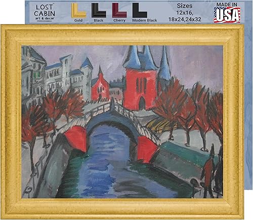 Lost Cabin Red Elisabeth Riverbank Berlin de Ernst Ludwig Kirchner Lienzo en marco biselado dorado Reproducción de pinturas de obras de arte finas