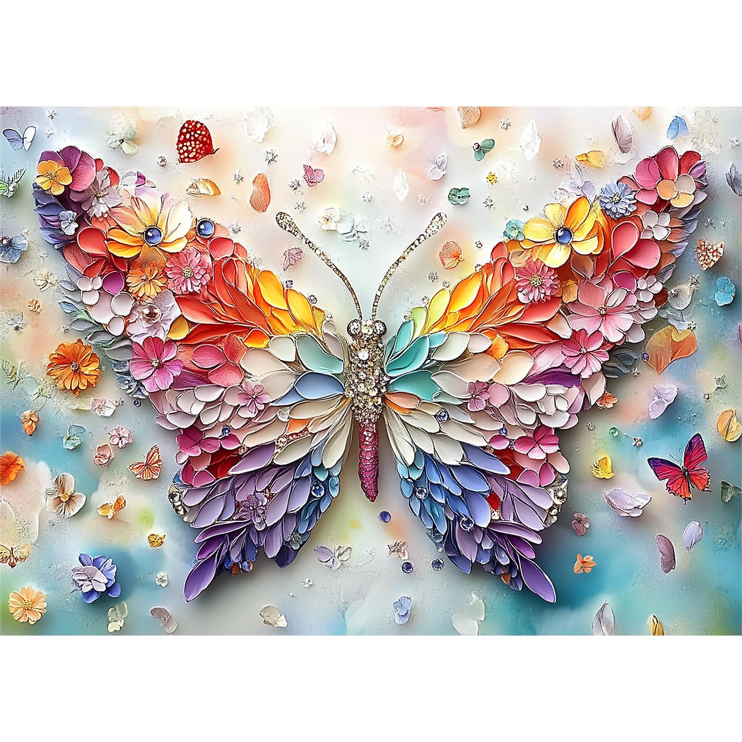 Yunlus Jigsaw Puzzles for Adults 1000 Pieces Impossible Hard Difficult Challenging Puzzles for Adults 1000pc Puzzle Floral Wings of Butterfly Jigsaw Puzzle 1000 Pieces 28 x 20 inches