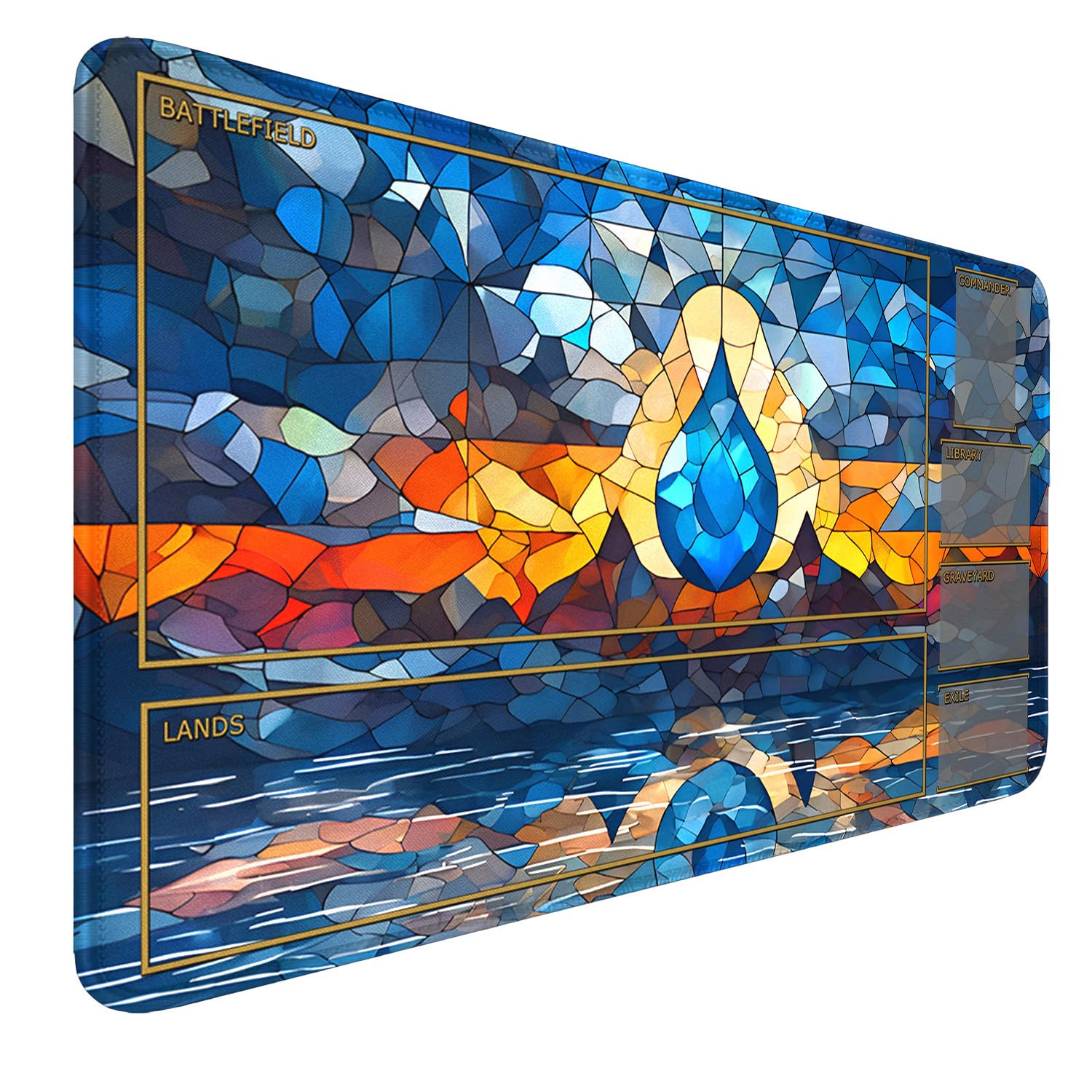 MTG MAT, 24" x 14" MTG Playmats Stitched Edges for MTG TCG Trading Card Smooth Rubber Surface Anti-Slip Mouse Pad with Storage Bag Thickened 3mm