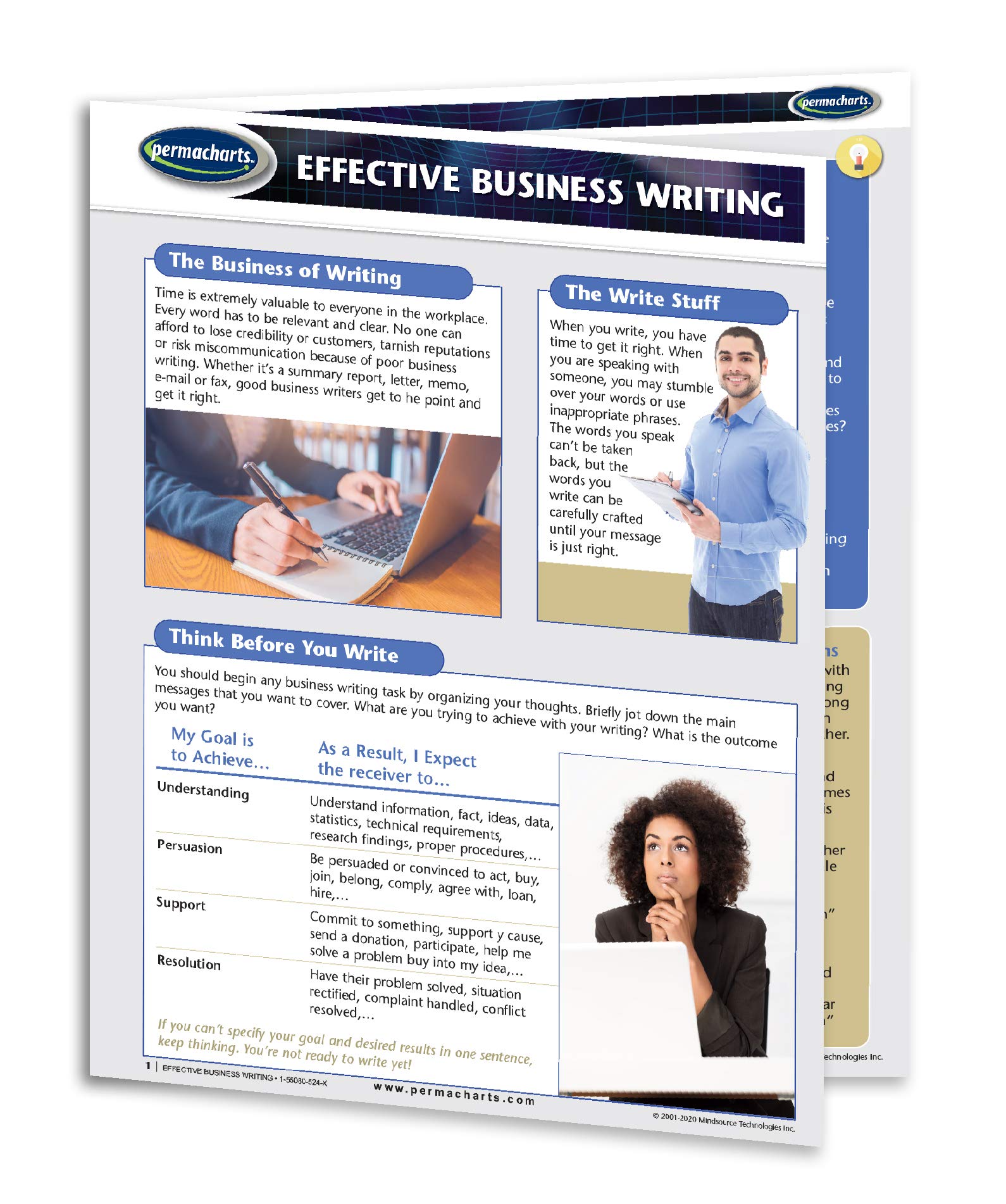 Effective Business Writing Guide - Productivity & Business Training Quick Reference Guide by Permacharts