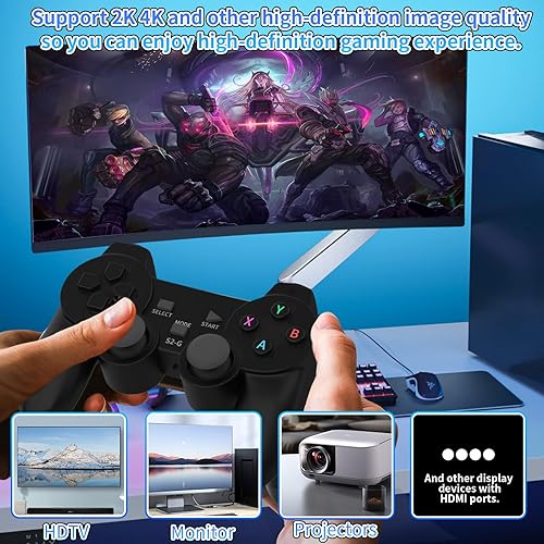 Miniatura 3 de Retro Game Console with 21,000+ Games, 18 Emulators, HDMI Plug & Play, 2.4GHz Wireless Controllers for TV Gaming (Black)