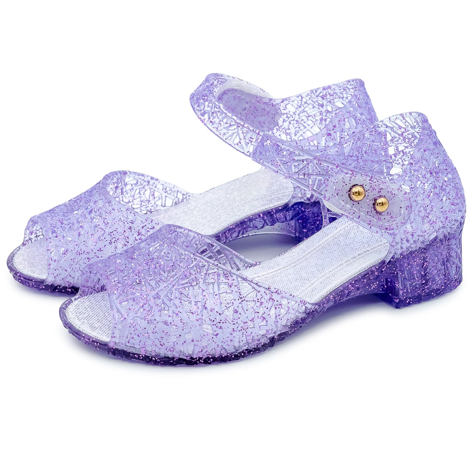 techcity Princess Girls Sandals Dress Up Dance Party Cosplay Jelly Shoes for Kids Toddler Mary Janes