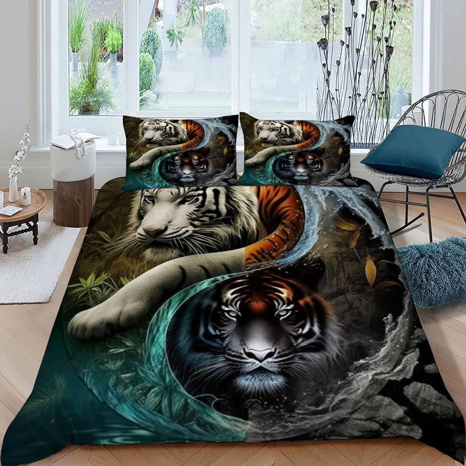 Parure de lit adulte king size 220x240 microfibre housse de couette