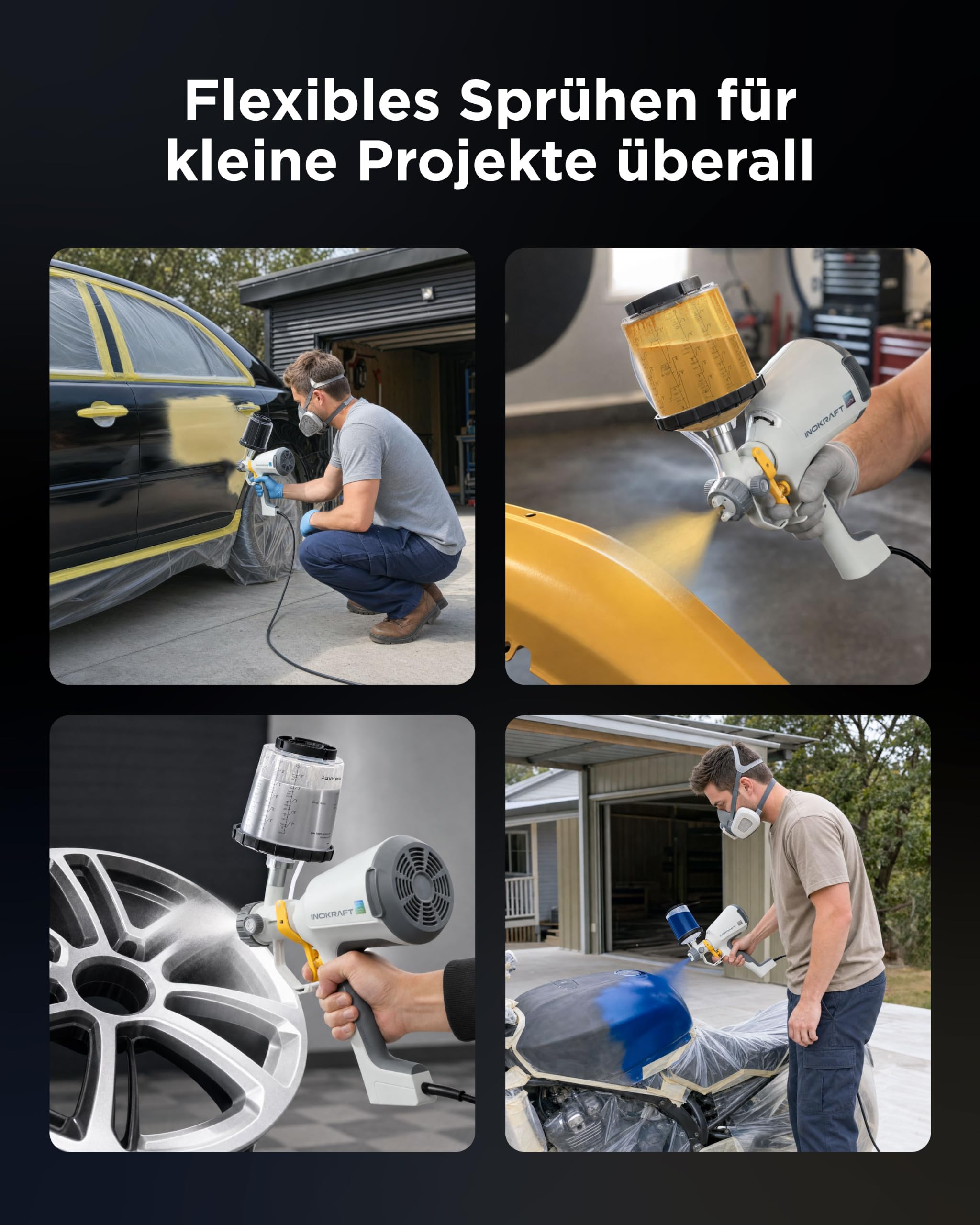 InoKraft Drizzle X Elektrische Sprühpistole für punktuelle Autolackierungen