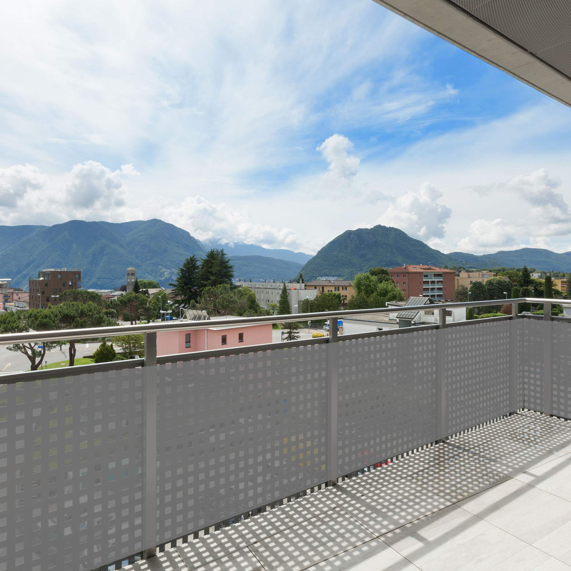 Rebecca Mobili Frangivento Balconi, Telo Coprivista Ringhiera, Grigio, Hdpe, Schermatura Uv Privacy - Misure: 0,9 x 5 mt (HxL) - Art. RE6547
