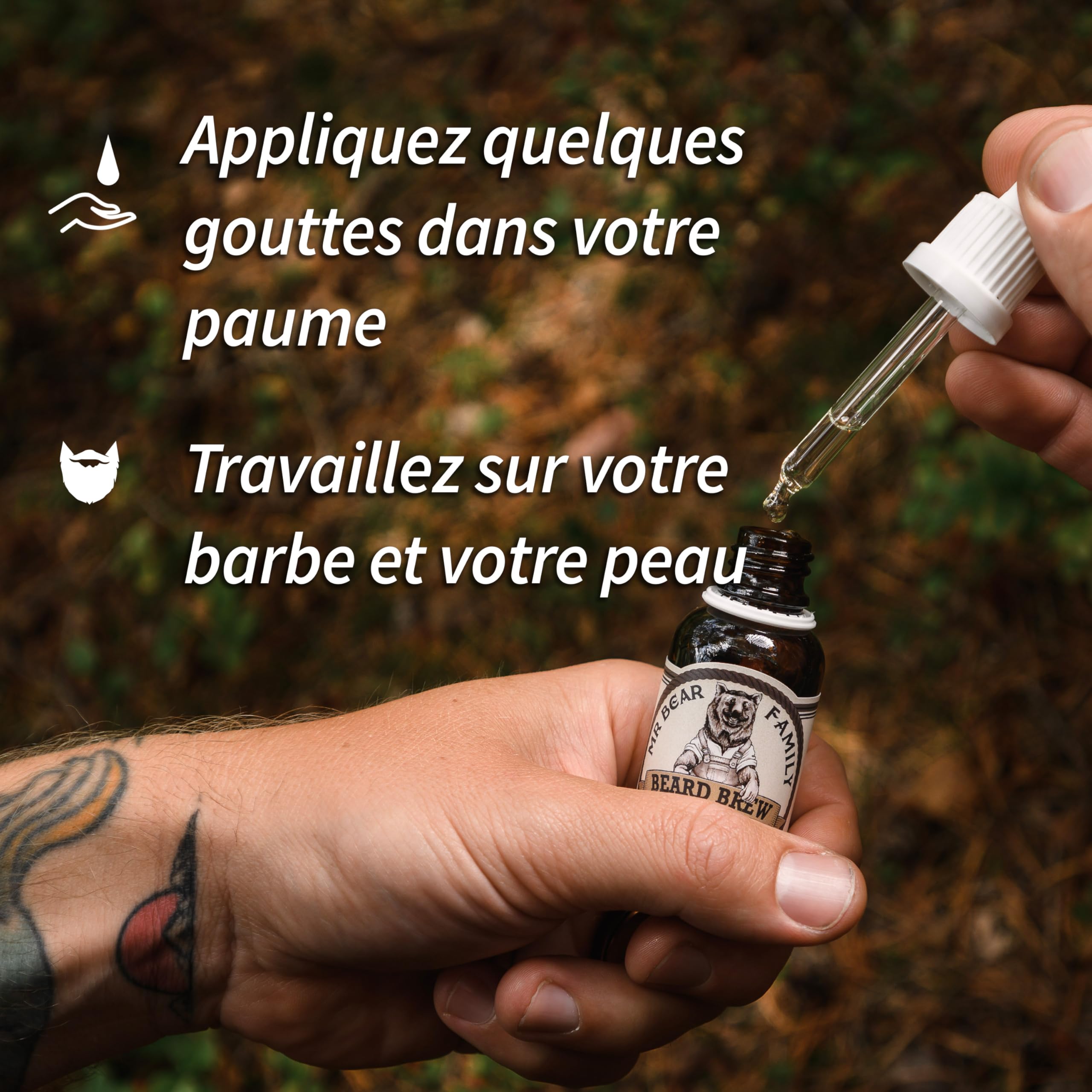 Mr Bear Family Huile Barbe Hommes - Tiki Punch - Entretient et Hydrate la Barbe - Huile Nourrissante à l’Huile de Jojoba & d’Argan - Soin Barbe Hydratant Hommes 30 ml