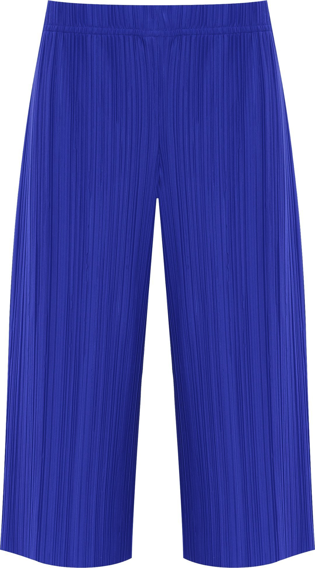 Wearall Women's Royal Blue Plus Pleated Elasticated Culottes Stretch Baggy Fit Shorts Pants - 28-30
