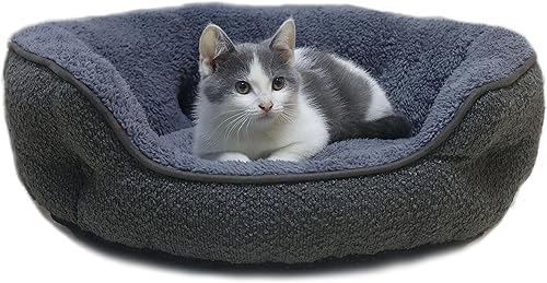 Cama para perros de tamaño mediano, camas para gatos de interior, bonita cama redonda para perro, cama lavable con parte inferior antideslizante y