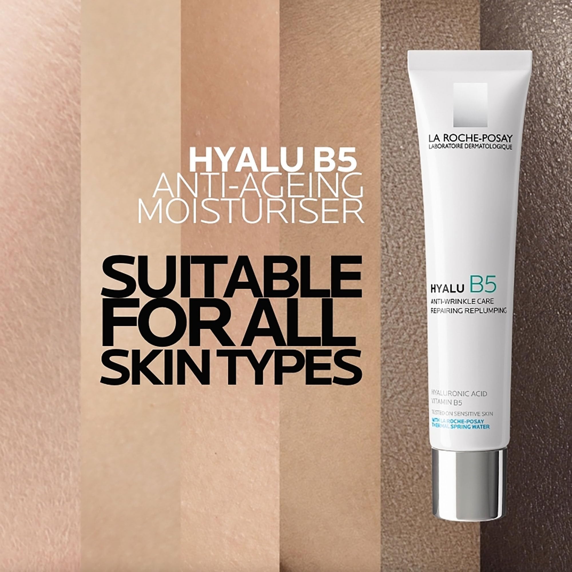 La Roche Posay Hyalu B5 krem przeciwzmarszczkowy, do skóry wrażliwej, efekt utrwalający i regenerujący, świecąca skóra, wzbogacony kwasem hialuronowym, witaminą B5 i wodą termalną, 40 ml