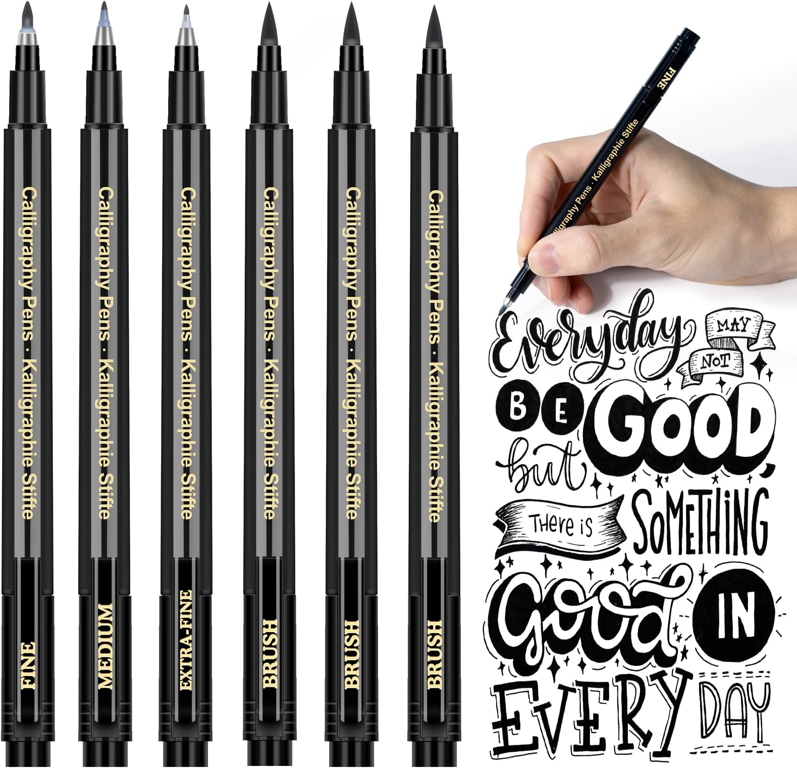 AKARUED Calligraphy Pens Kits for Beginners: 6 Pack Calligraphy Set ...