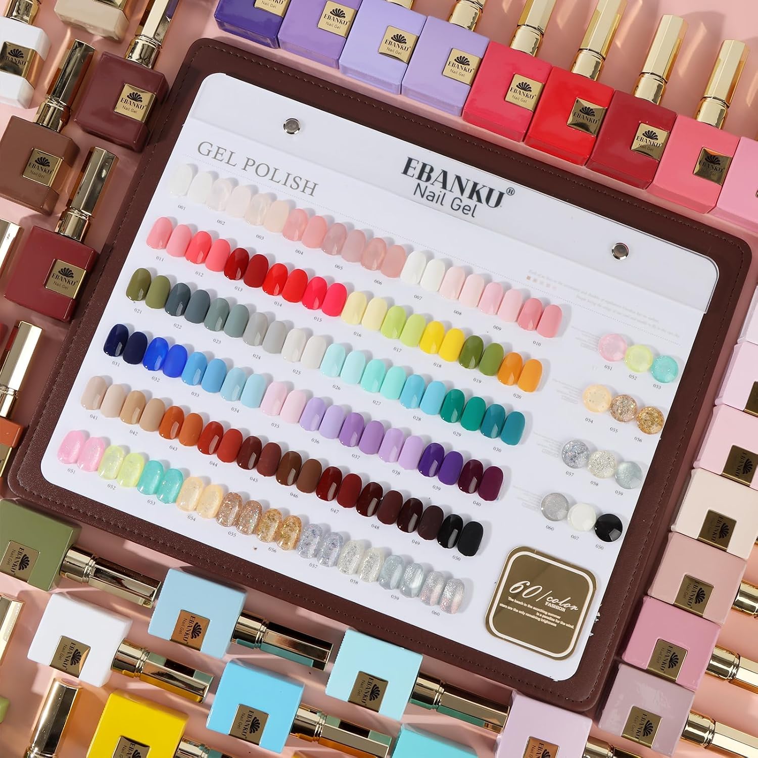 EBANKU 60 Colors Gel Nail Polish Set, Same Color Same Bottle Gel Polish Kit Soak Off Nail Art Manicure Salon DIY at Home for Women All Seasons Gifts