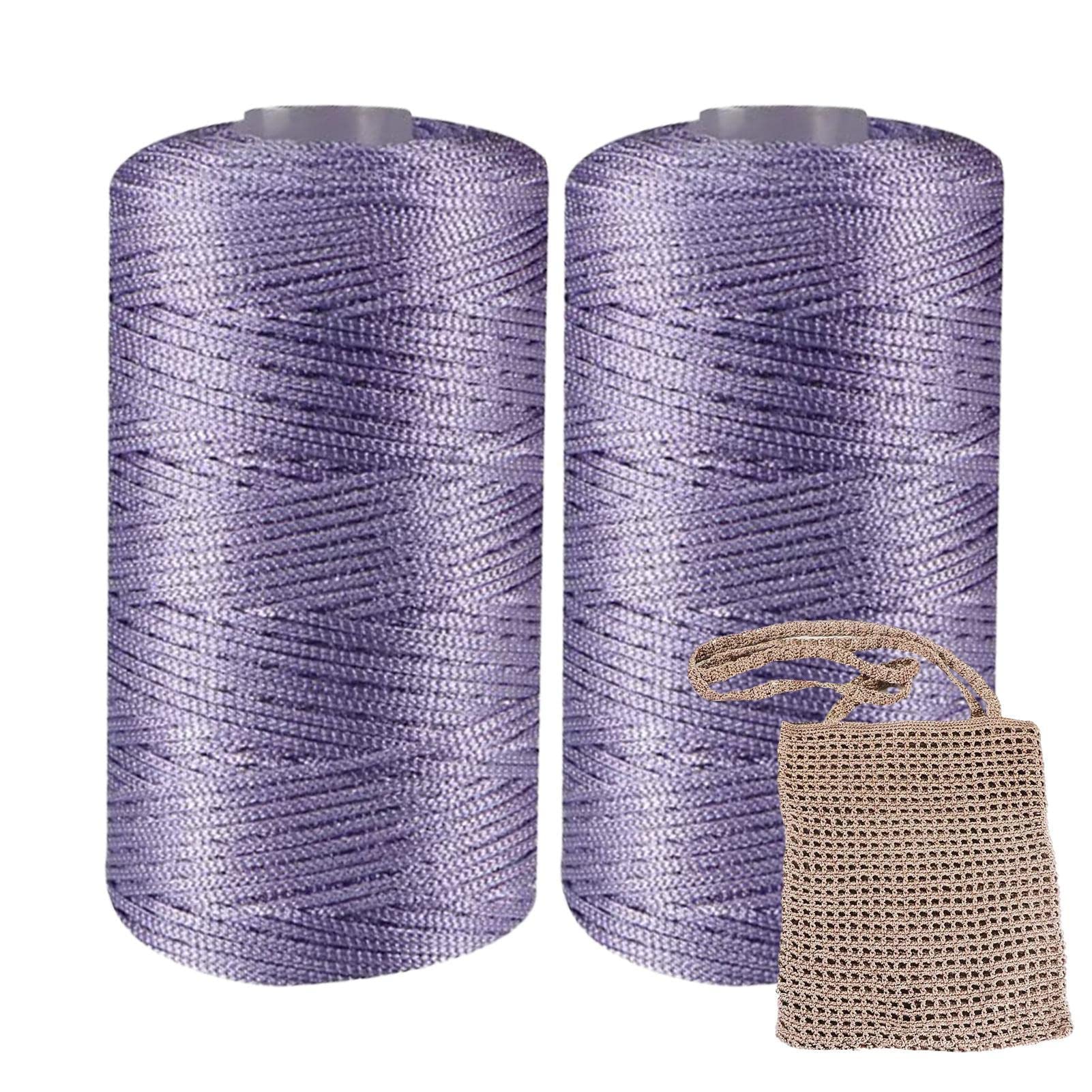 Amesor Art Yarn Cord,2 Beach Bag Yarn Crochet Raffia Yarn Straw Yarn Crochet Knit Yarn | Hats Bags Knitted Crochet Handmade Craft Knit Yarn Thread