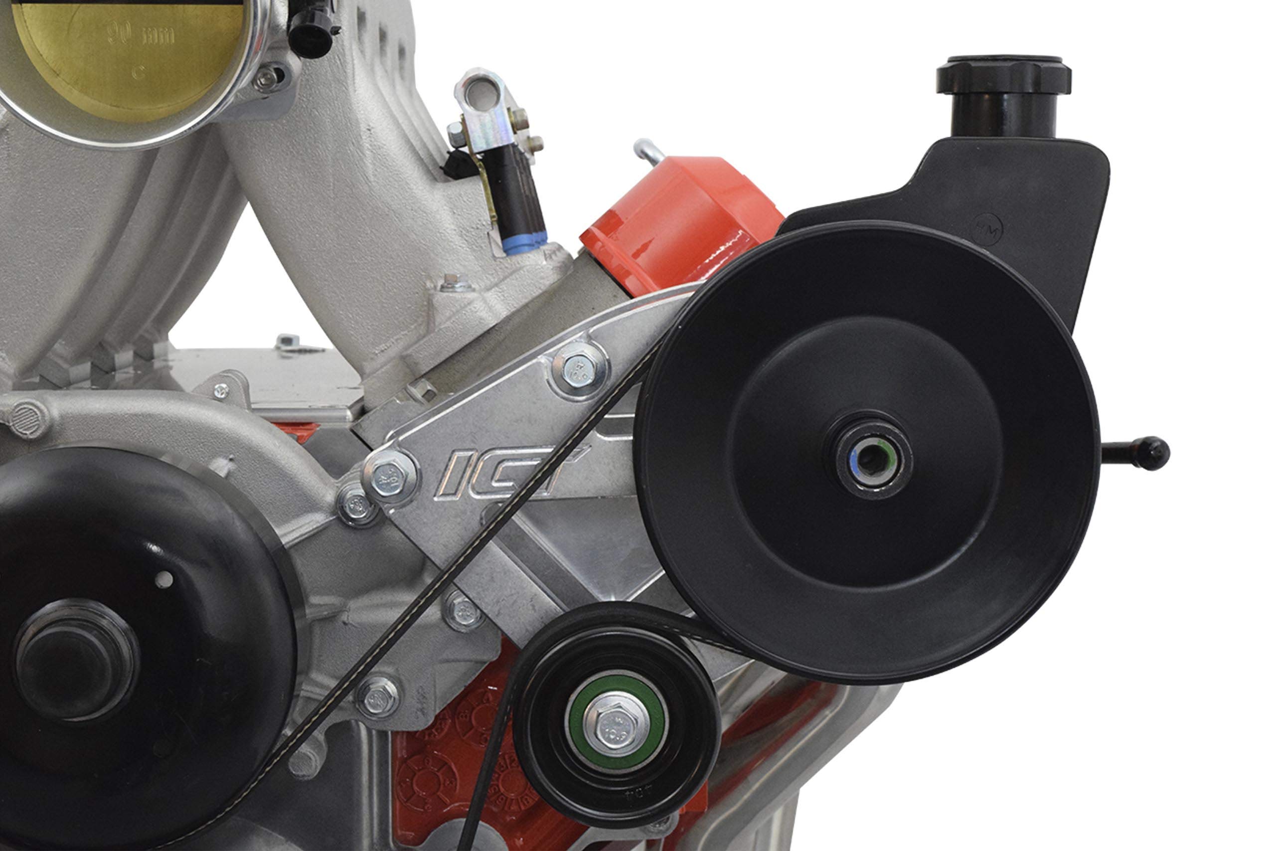 ICT Billet LS Truck Saginaw High Mount Power Steering Pump Bracket Kit LM7 LR4 LQ4 L59 LQ9 LM4 L33 L