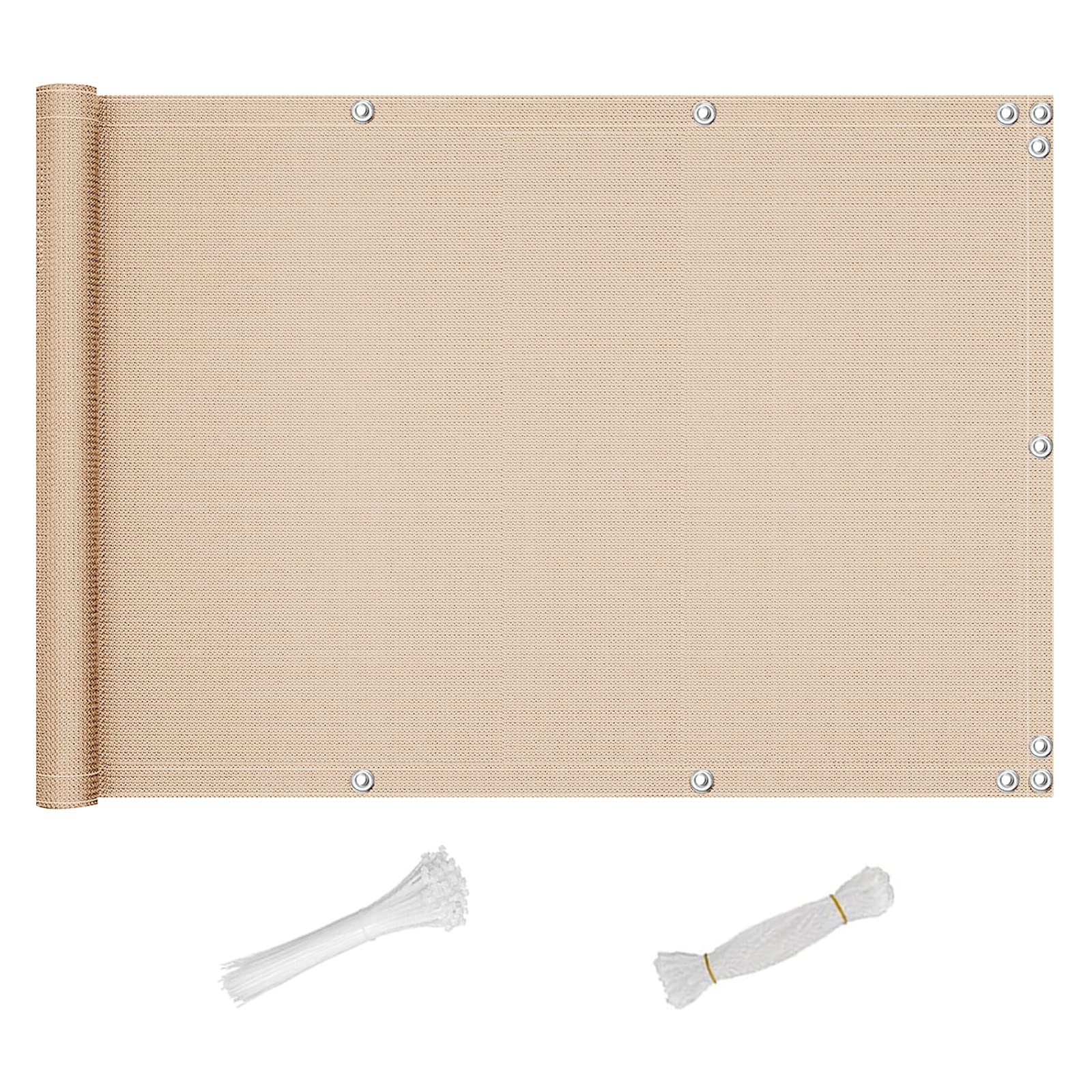 QINGLV Balcony Privacy Screen Fence Cover 80x100cm Balcony Screening Weather-Resistant Weatherproof Fence Privacy Screen For Garden For Patio, Fence, Backyard, Porch -Sand Color