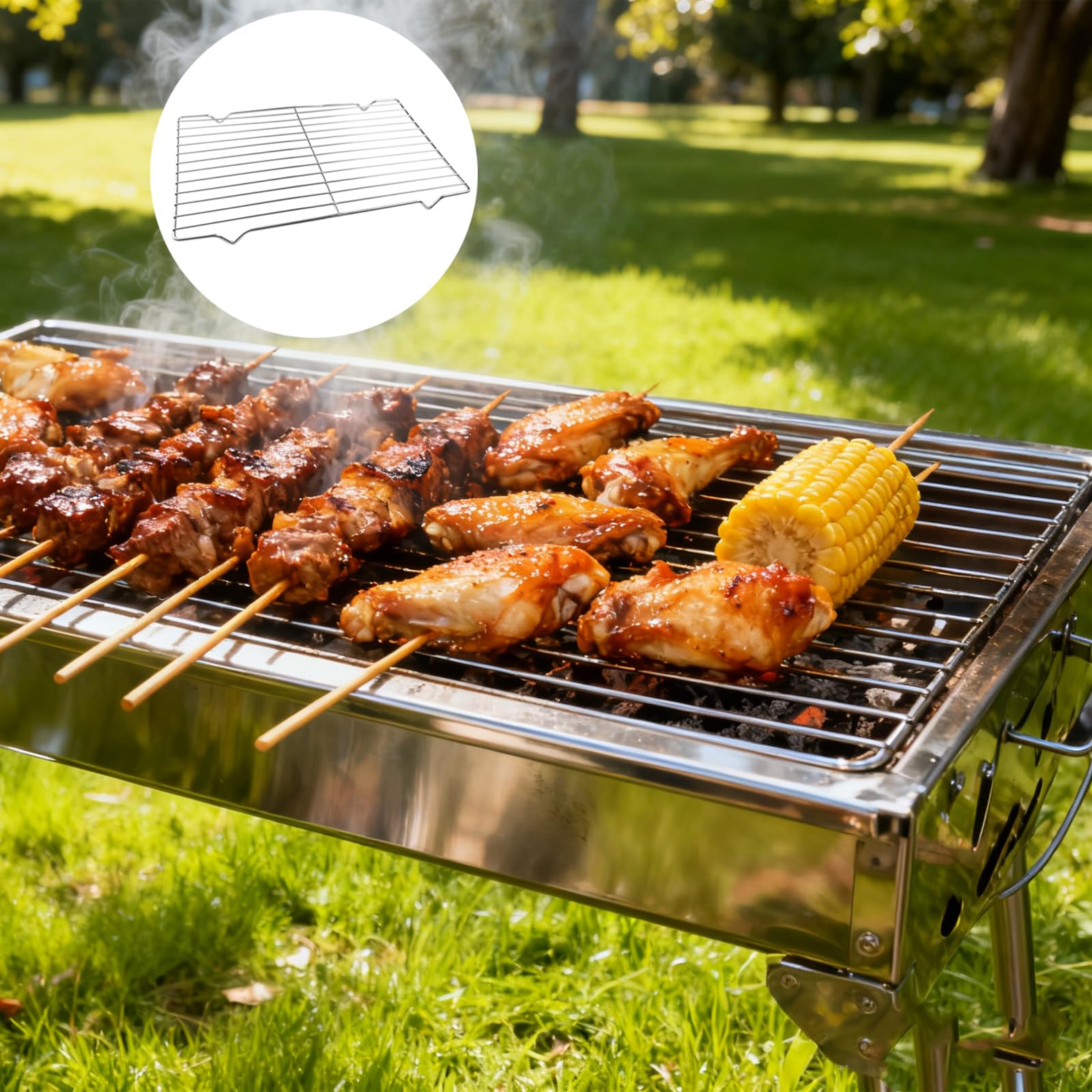 Grille Four Universelle en Acier Inoxydable 31x21x1.8cm Refroidissement Cuisson Patisserie