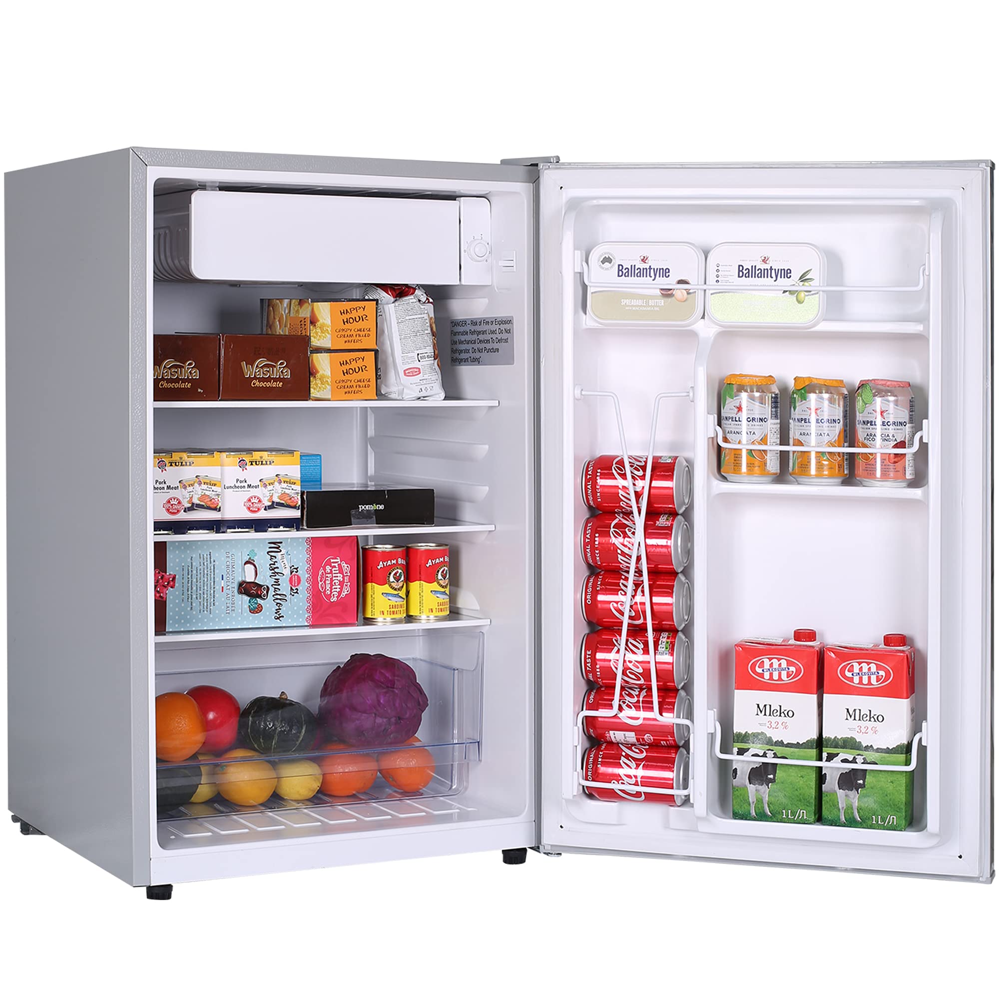 Frestec Mini Fridge,4.5 Cu.Ft. Small Refrigerator with Freezer, Dorm Small Fridge, Energy Star, Supe
