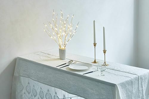 Miniatura 9 de Fudios Ramas de abedul iluminadas de 18 pulgadas, 70 luces LED de sauce blanco con temporizador, funciona con pilas para decoración de Navidad,