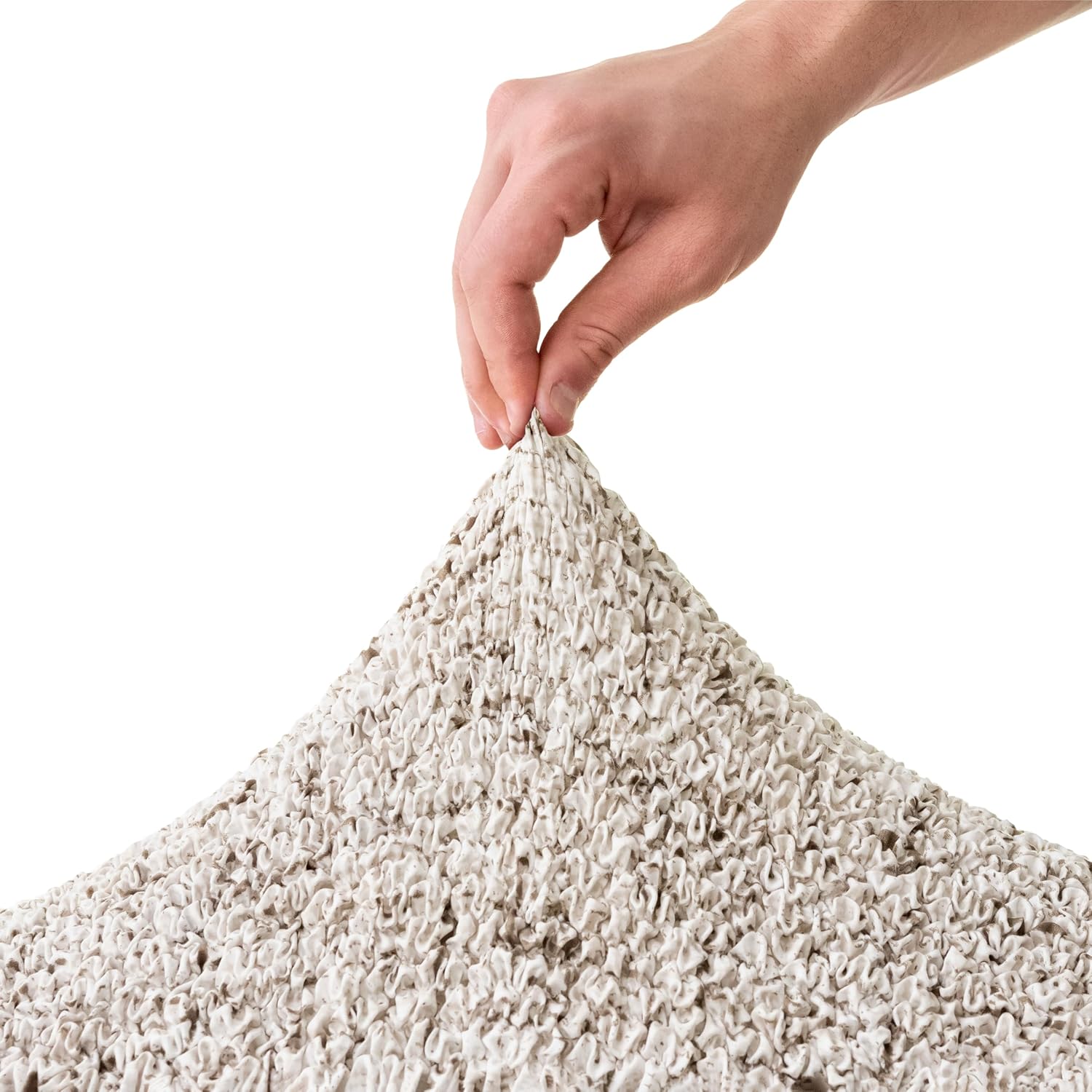 Rustic White Stretch Polyester Sofa Slipcover