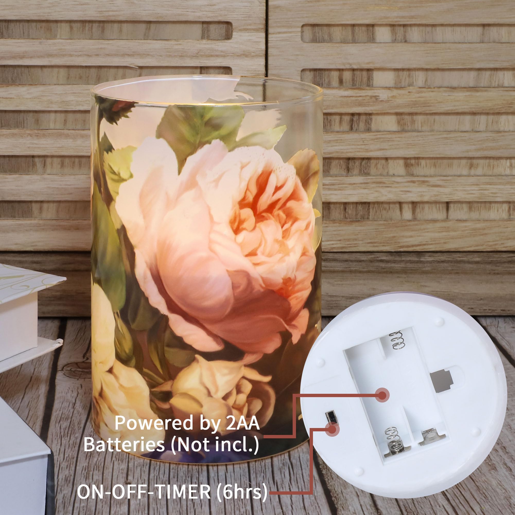 Rose Flameless LED Candle - 4x6 Inch Real Wax Decorative Candle With Remote & Timer