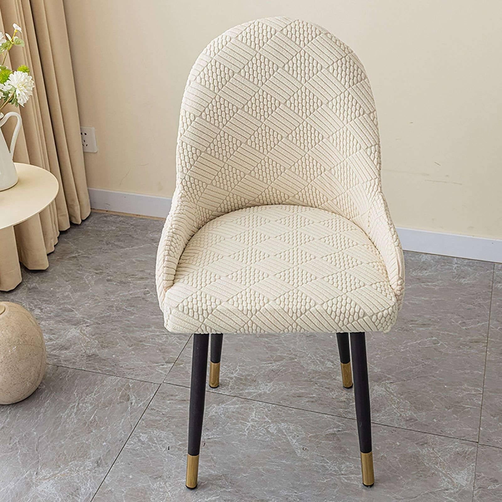 Housse de Chaise de Salle à Manger Extensible, Amovible et Lavable, idéale for la décoration de la Salle à Manger - Gris Clair(A,6ps)