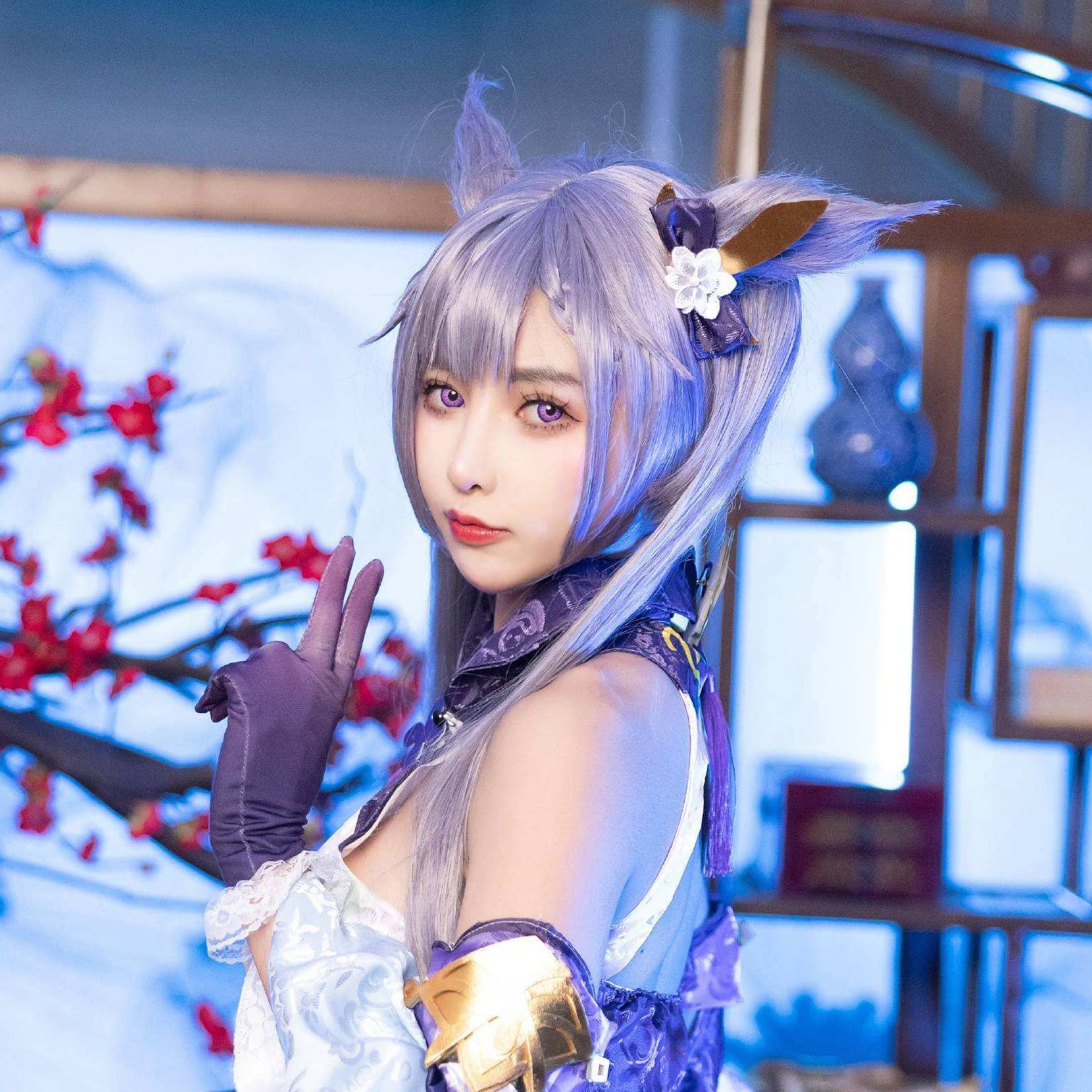 ?GREY PURPLE 28” COSPLAY  FESTIVAL Wig *NWT* Minato Yukina wig BanG Dream!Cosplay 「HSIU 」 Light purple  main image 3