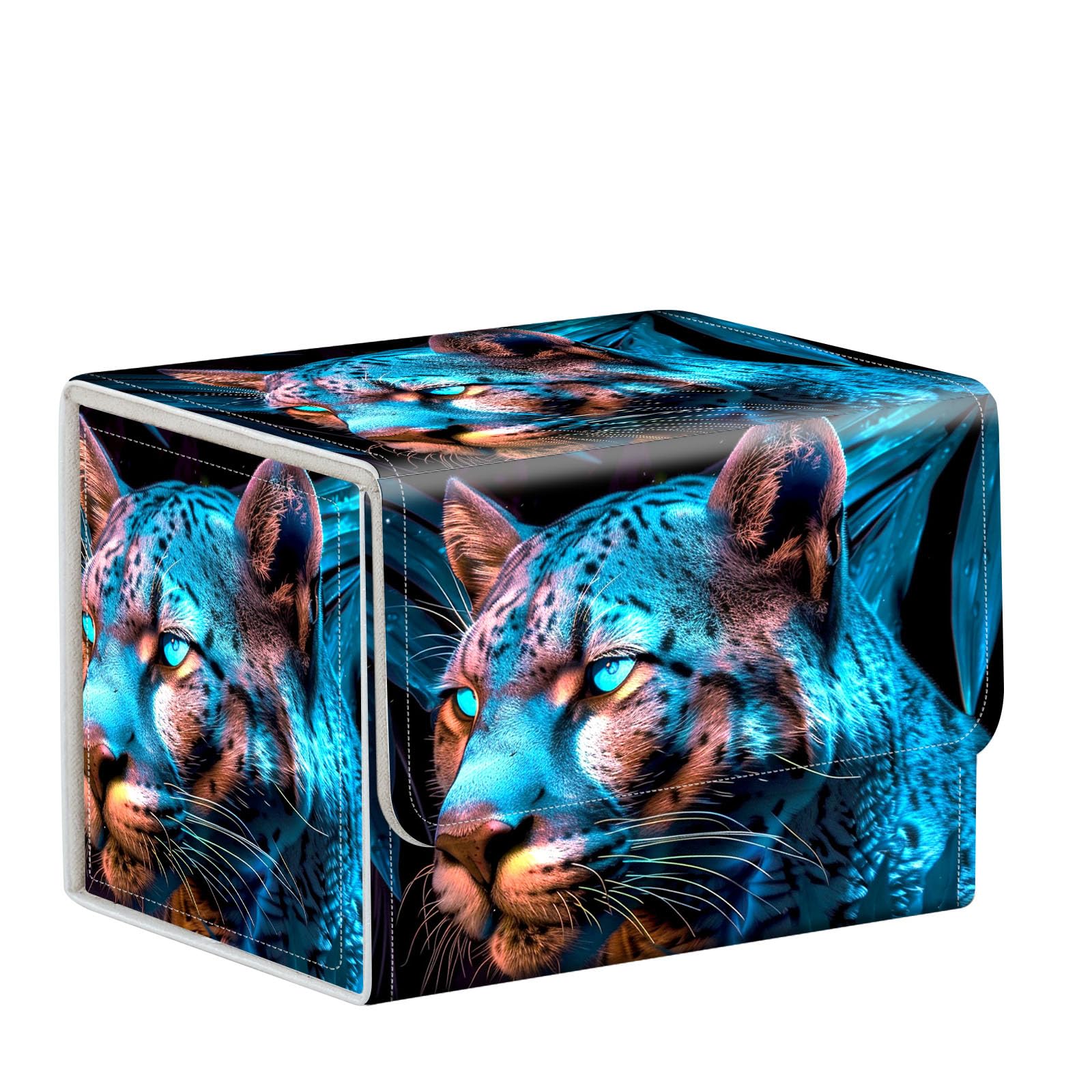 ETLKJVBL for MTG Card Storage Solution, Blue Toned Jaguar for MTG Card Box and Commander Decks, High Capacity Anime Card Sleeves for Mtg Deck Box, Designed Specifically for Mtg Players