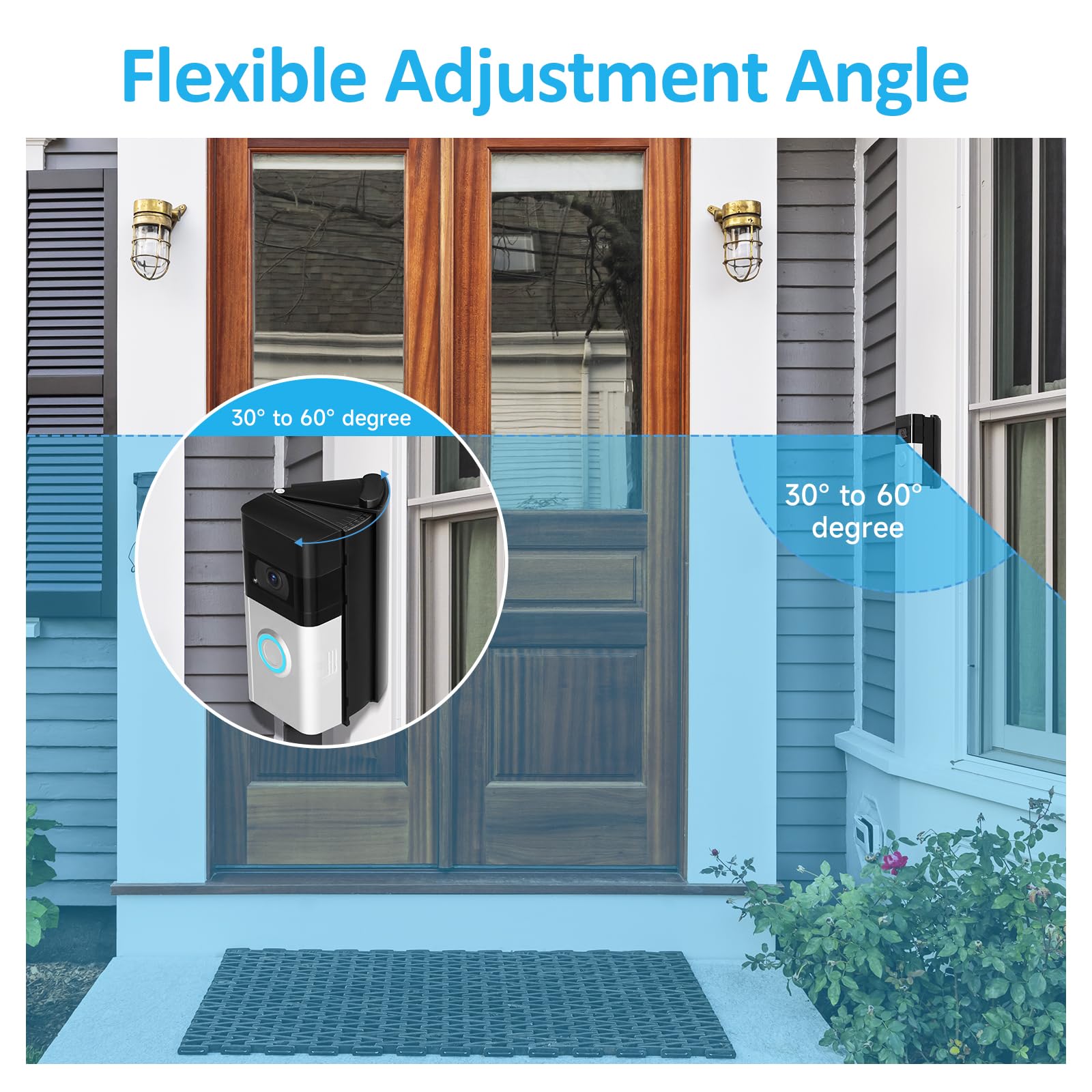 OLAIKE Support réglable pour sonnette Ring, angle de 30 à 60 degrés, pour sonnette 4/3/3 Plus/2e génération (sortie 2020)/2/1re génération, support pour sonnette Ring, sonnette Ring pour appartement
