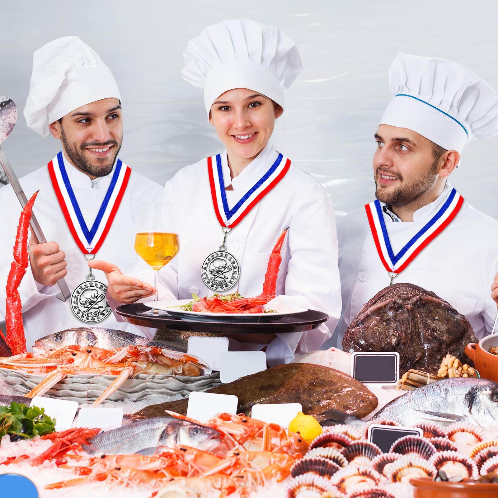 メダル彫刻セット LES CHEFS-D'OEUVRE Remuuly 20 medalhas de culinária para prêmios chef troféu de