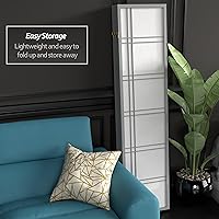 Vista 6 de Red Lantern Pantalla Shoji de doble cruz de 6 pies de alto, color gris, 6 paneles