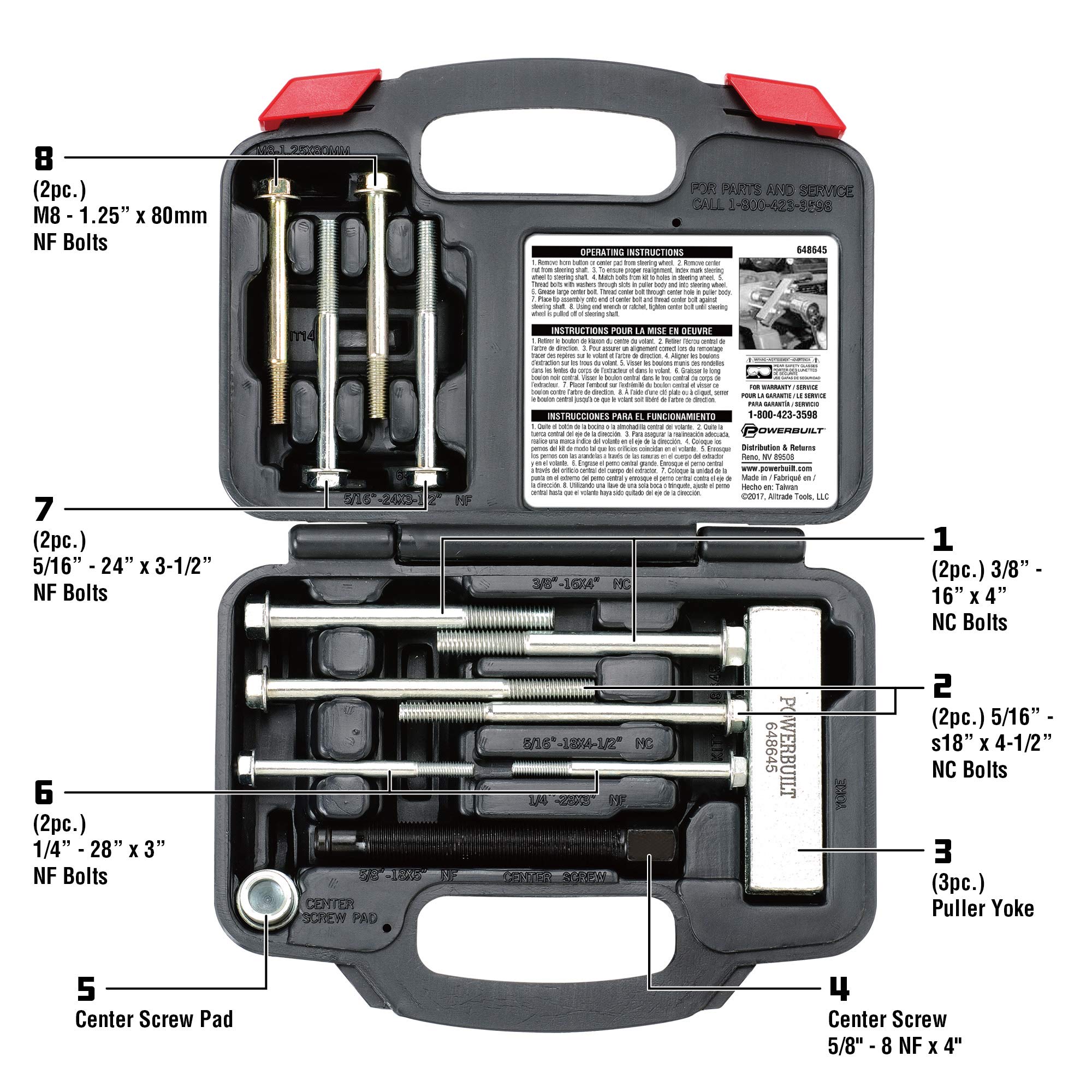 BGS Technic | Steering Wheel Puller Set | 87 - 153 Mm | 8 Pcs. | Purchase Online - View #2
