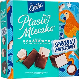 E. Wedel, Limited Edition Ptasie Mleczko Candy Box, Polish Bird's Milk, Coconut Flavor Vanilla Marshmallow in Milk Chocolate, 340g/12oz