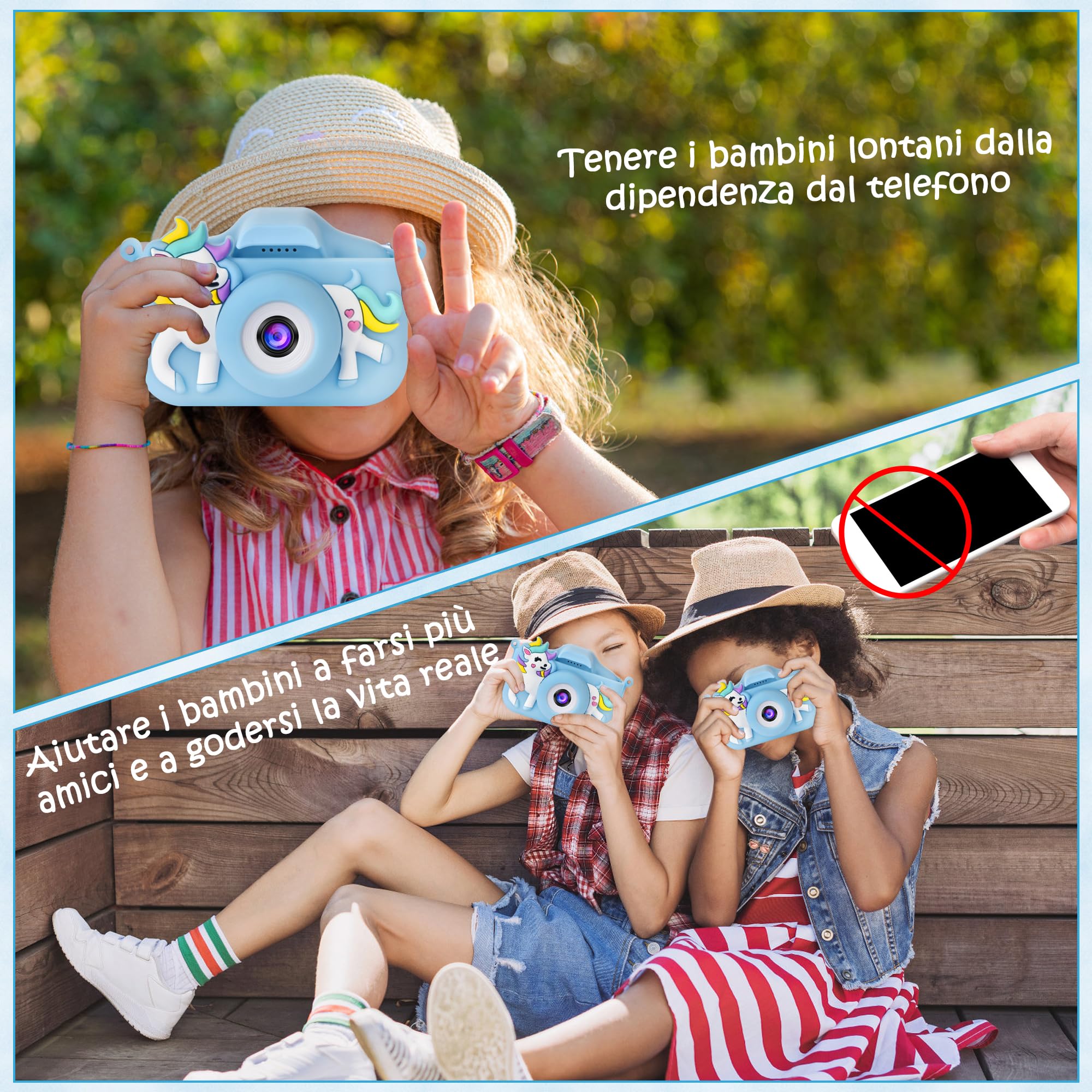 Macchina Fotografica Bambini, ARNSSIEN Fotocamera Bambini, Macchina Fotografica 1080P HD, Giochi Regalo Bambina e Bambino 3-9 anni, per Compleanni& Natale.10 Giochi Puzzle e Scheda da 32GB,X200