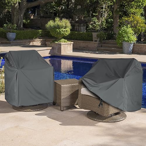 Miniatura 7 de Paquete de 2 fundas giratorias para sillas de descanso para exteriores, (37.5 pulgadas de largo x 39.25 pulgadas de ancho x 38.5 pulgadas de alto)