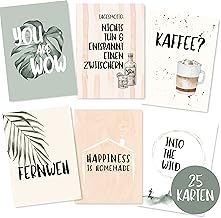 25 Postcards Set with Beautiful Sayings – Greeting Card Set with Sayings about Love, Motivation, Family and Friendship – Postcards Sayings – Saying Cards Life Wisdoms – Cards as a Gift