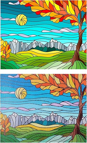 Miniatura 6 de DIAMOND ART BY LEISURE ARTS Kits de pintura de diamantes para adultos de 16 x 20 pulgadas, vista avanzada de vidrio tintado, taladro completo, kits