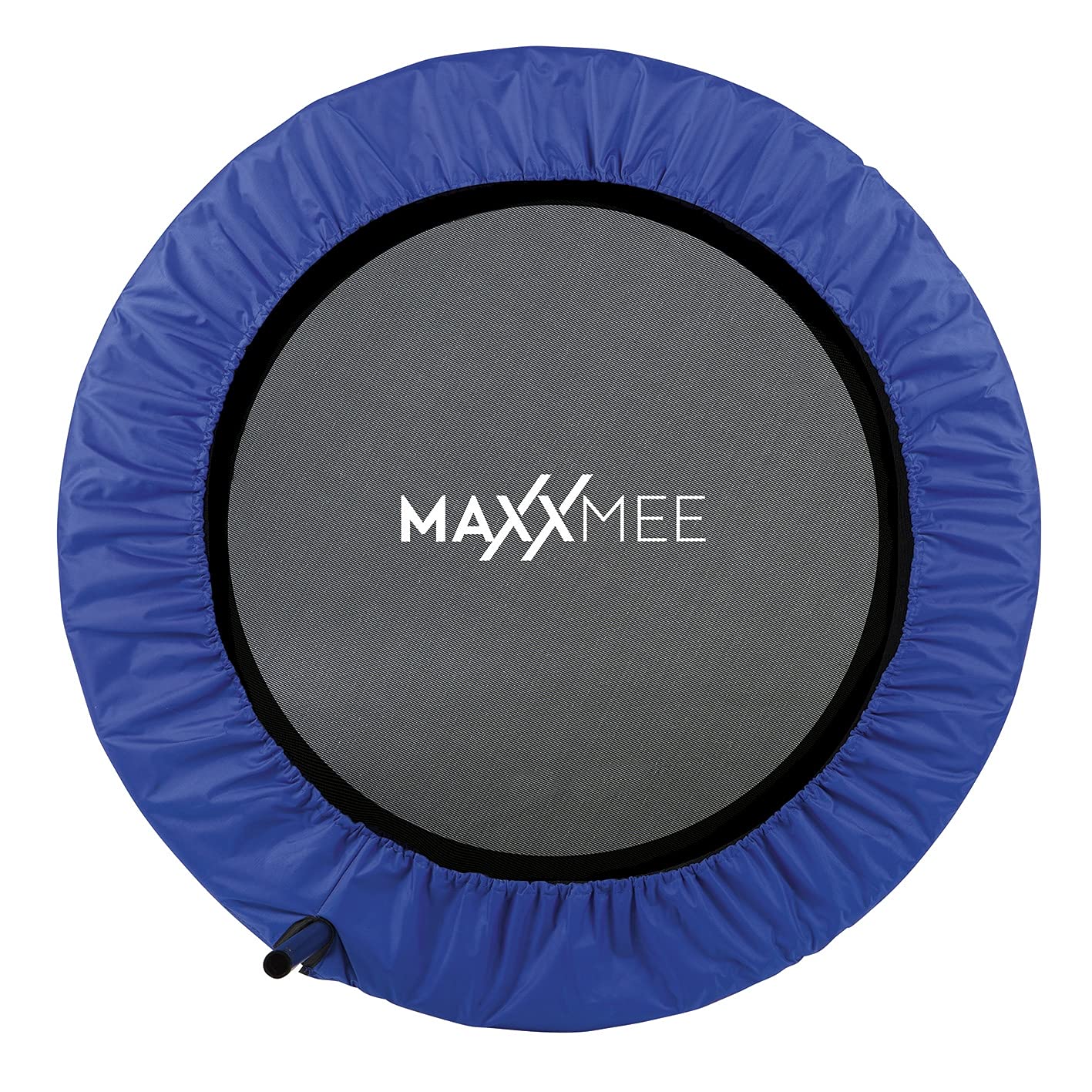 MAXXMEE Fitness Trampolin | Höhenverstellbarer Haltestange | Schnell und Leicht auf- und abbaubar - einfach platzsparend verstauen | Maximale Belastbarkeit ca. 100 kg [blau/schwarz]
