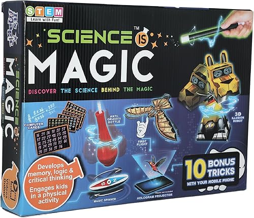 La ciencia es magia - Más de 30 trucos de magia de ciencia fáciles de aprender - Es magia por Hanky Panky Toys - Aprendizaje STEM - para niños y La ciencia es magia - Más de 30 trucos de magia de ciencia fáciles de aprender - Es magia por Hanky Panky Toys - Aprendizaje STEM - para niños y
