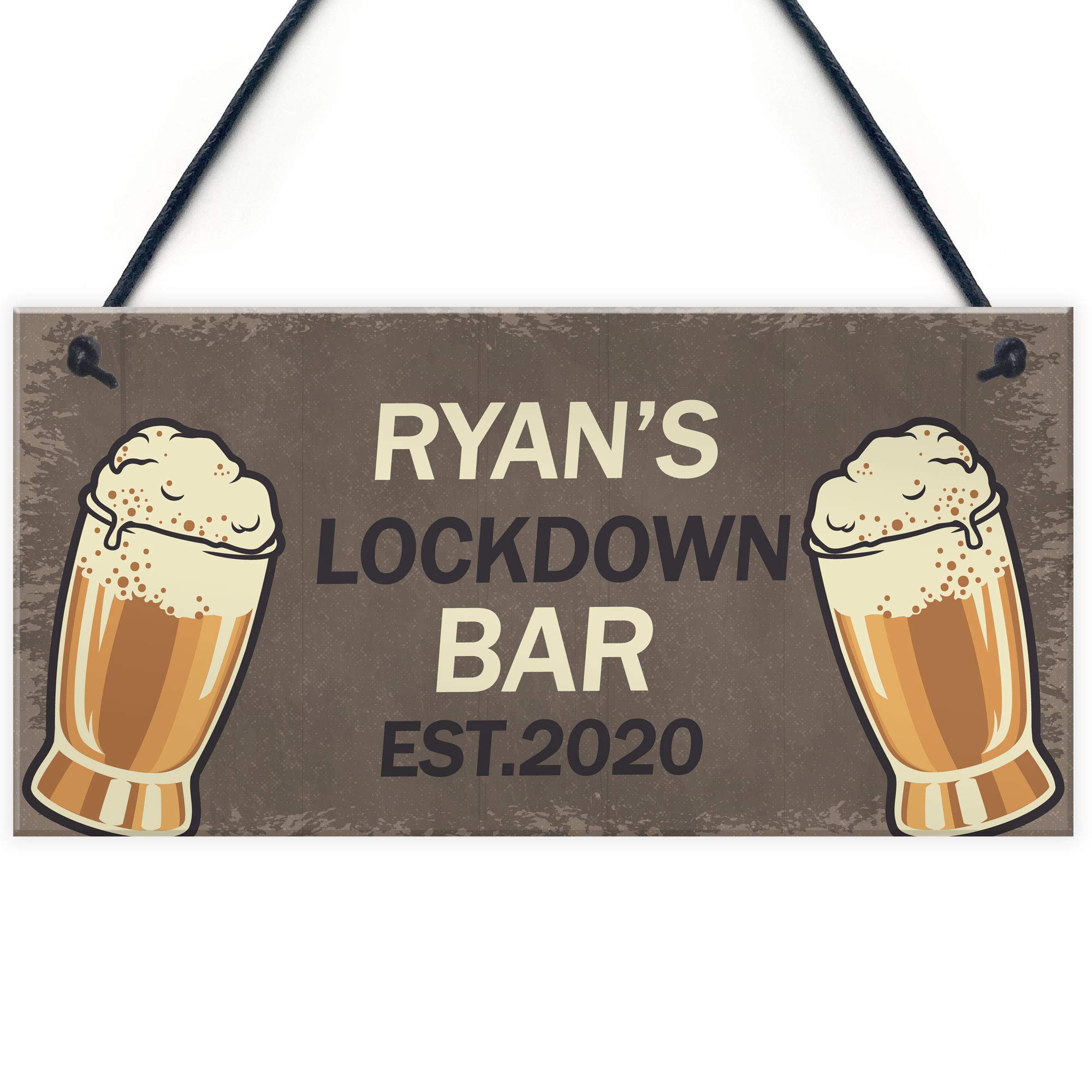 Home Bar Garden Hanging Sign Alcohol Man Cave Beer Lockdown Bar Personalised
