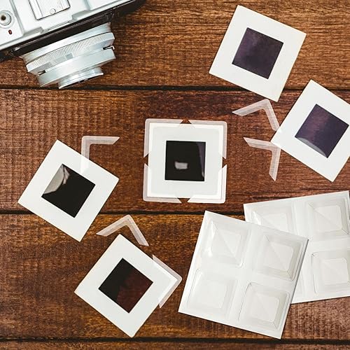 Miniatura 7 de Lineco Esquinas de montaje delgadas de polipropileno de 1.25 pulgadas. Paquete de 72. Autoadhesivas, sensibles a la presión, no amarillean, imágenes