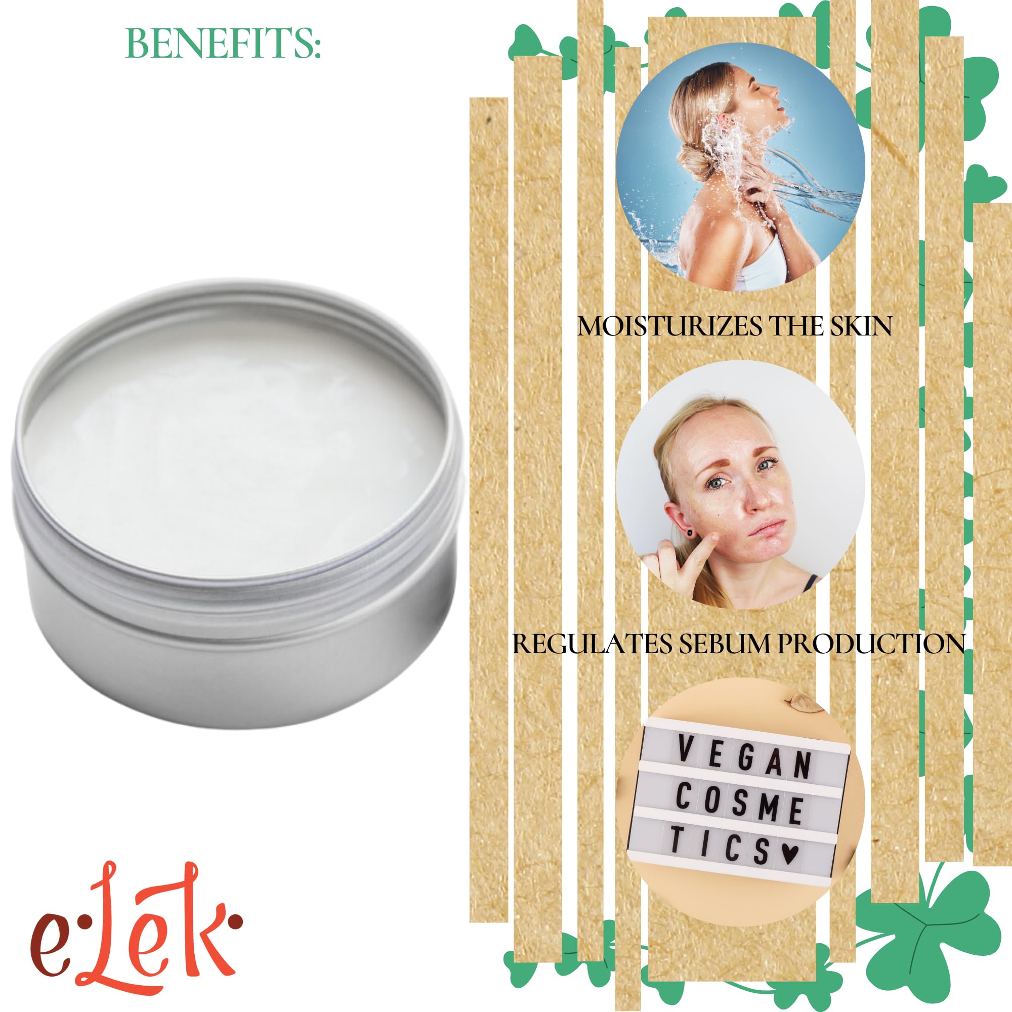 ELEK EtnaBIO Face Cream & Neck Cream with Grape Seed Oil 50 ml Combination Skin Face Care, Anti-Wrinkle Cream - Image 2
