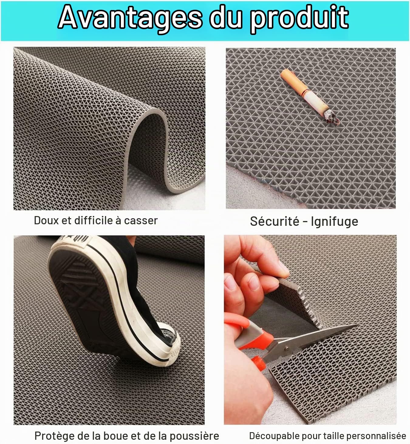 BWKJMY Tapis de drainage antidérapant 300 x 90 cm - Tapis de sol imperméable pour intérieur et extérieur - Tapis en caoutchouc en forme de S pour piscine, cuisine, salle de bain, restaurant, jardin