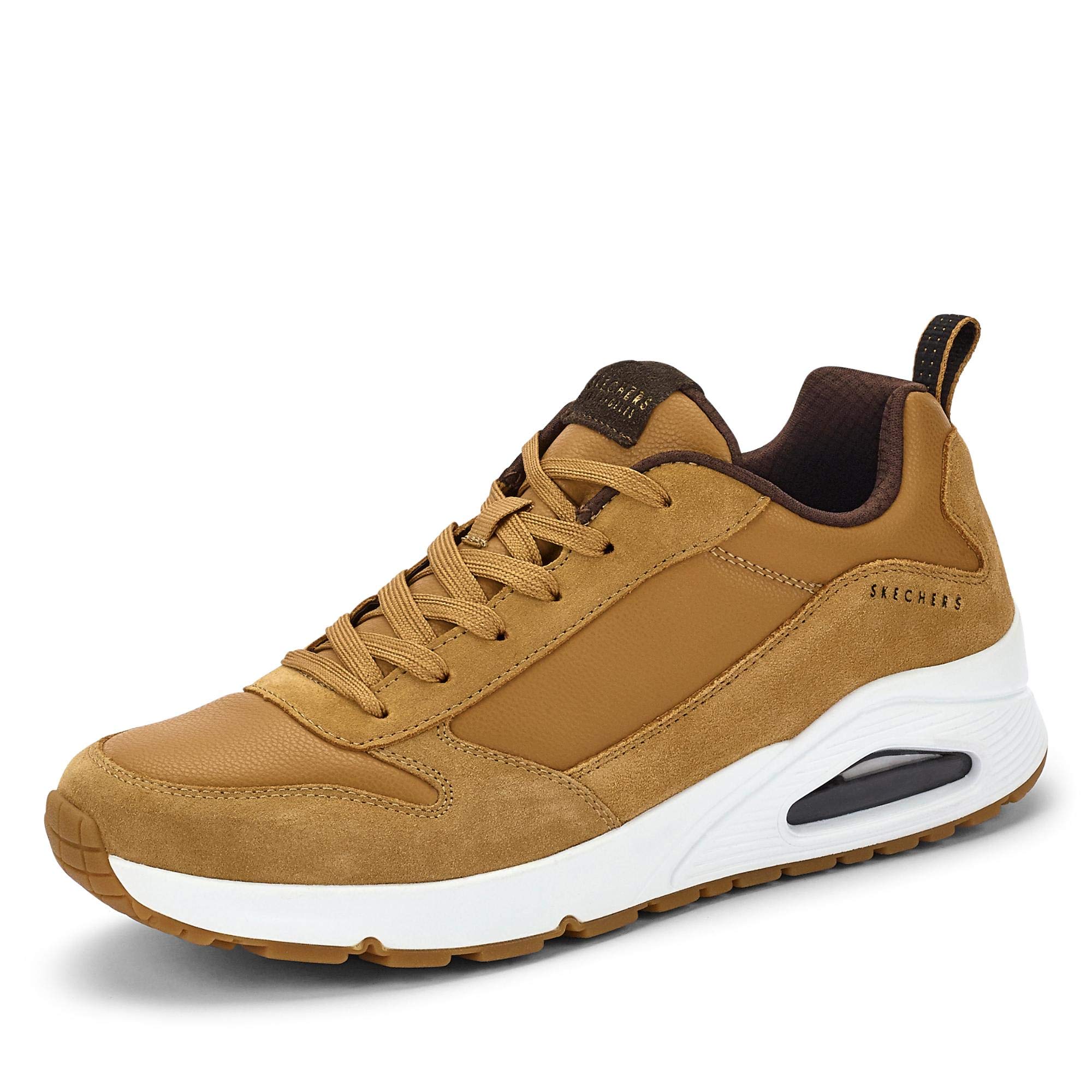 Skechers Herren UNO Stacre Sneakers, Whiskey Leather Pu Trim, 41 EU