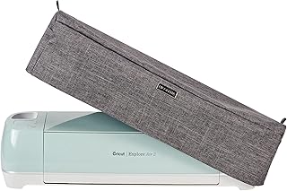 Dust Cover with 3 Back Pockets for Tool Set, Pens, Compatible for Cricut Cricut Explore Air 2, Cricut Maker, Cricut Explore Air, Cricut Explore One and Accessories, Grey