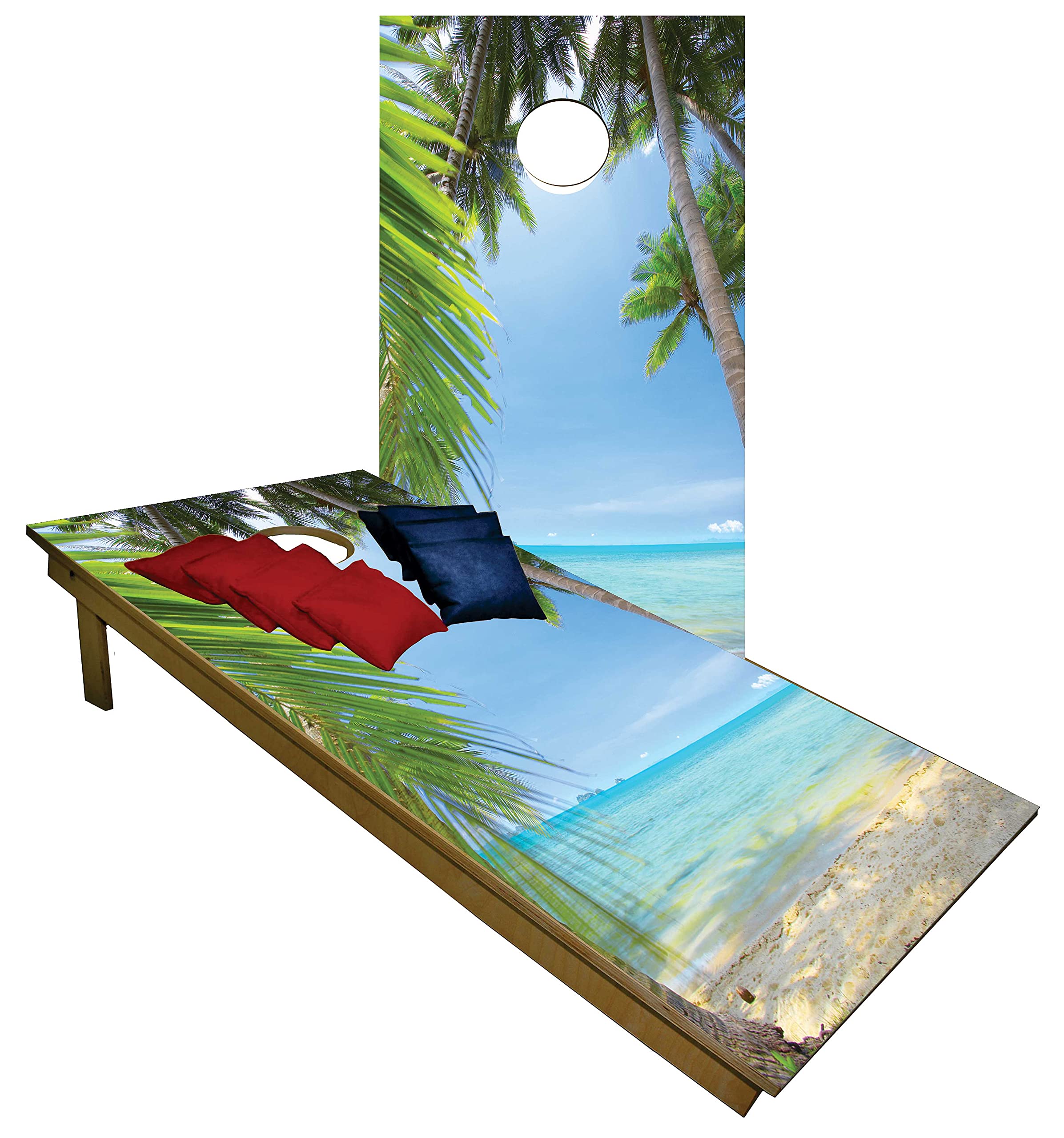 CornholeGamesUSA Pro Cornhole Boards Set | Made in USA | 3/4 Baltic Birch | No Bounce | Triple Thick Legs | Two Brace & Handles, Tournament 2x4