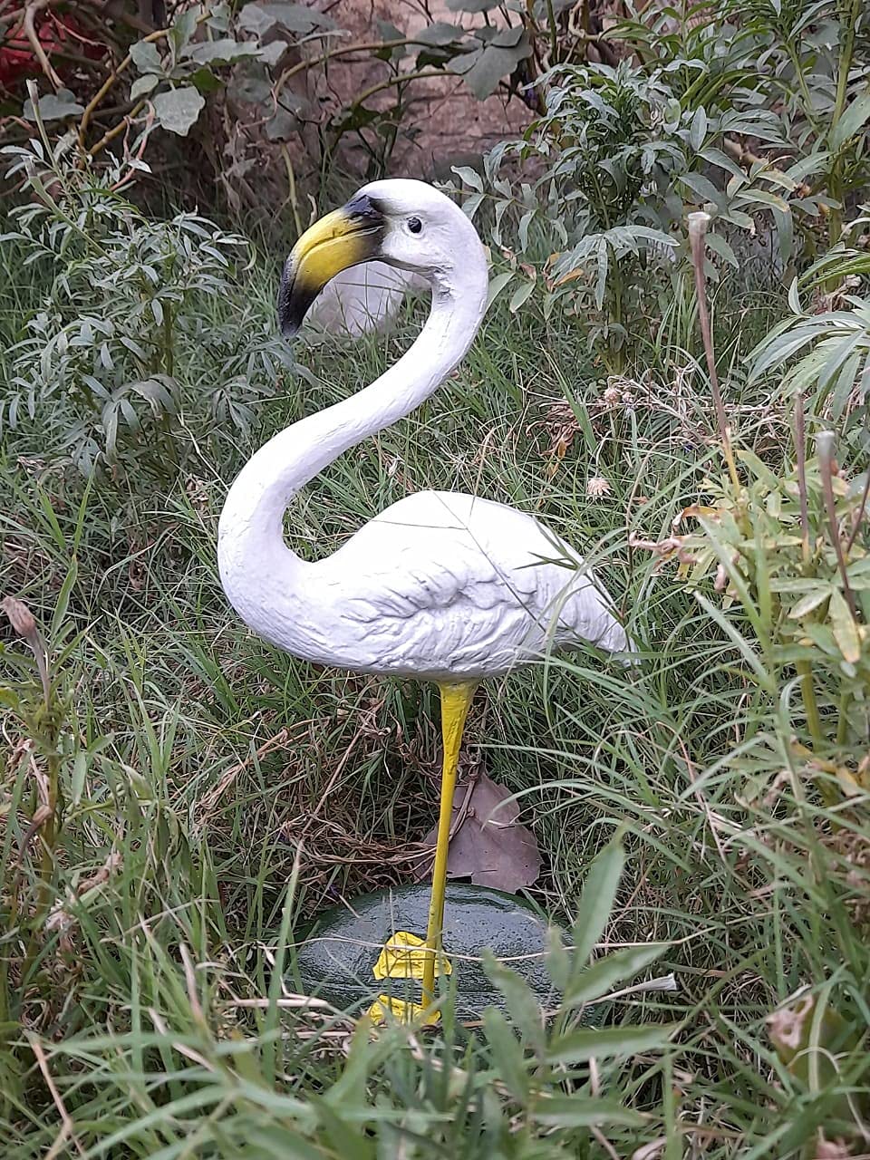 White Flamingo Garden Decor 16 Inch Small Flamingo Statue for Yard and Patio-image-10