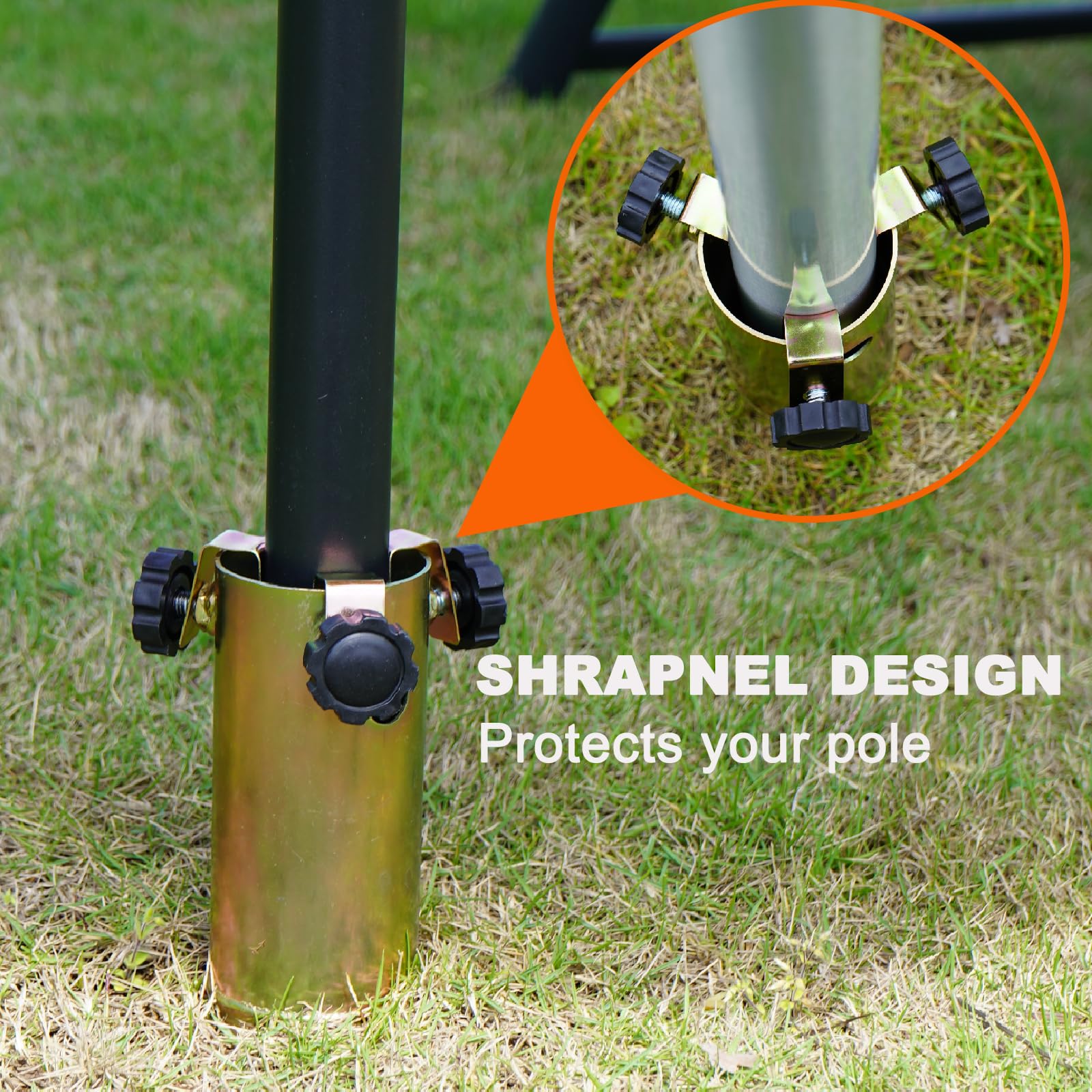 Zaquak Beach Umbrella Anchor,No Dig Ground Anchor with 5-Spiral Screw,Umbrella Sand Anchor,Rust Free Strong Beach Umbrella Auger,Umbrella Holder for One Size Fits All