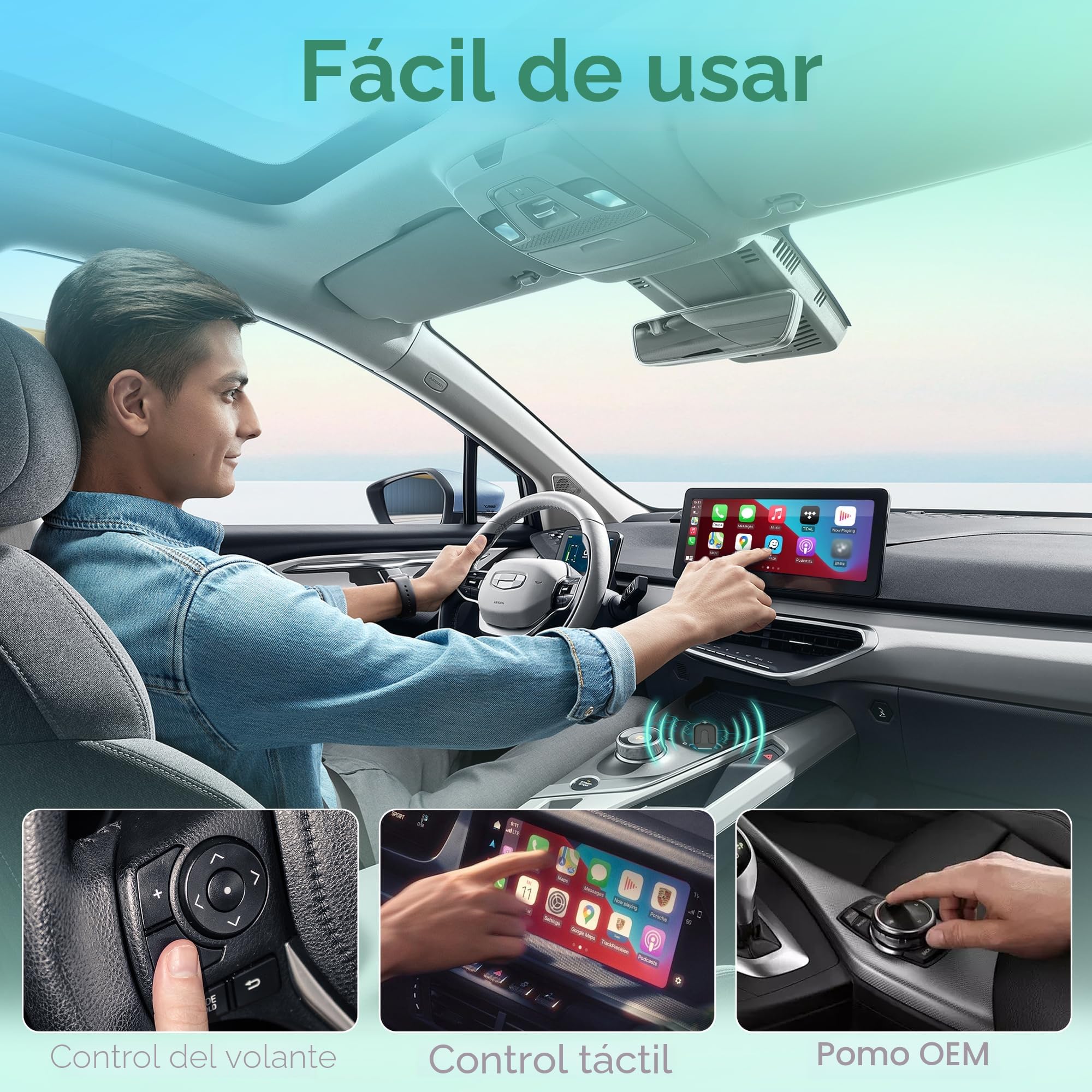 Carplay Inalambrico,Adaptador CarPlay Wireless Adapter Plug and Play La Nueva versión es rápida y Estable,Adecuada para y automóviles con Carplay