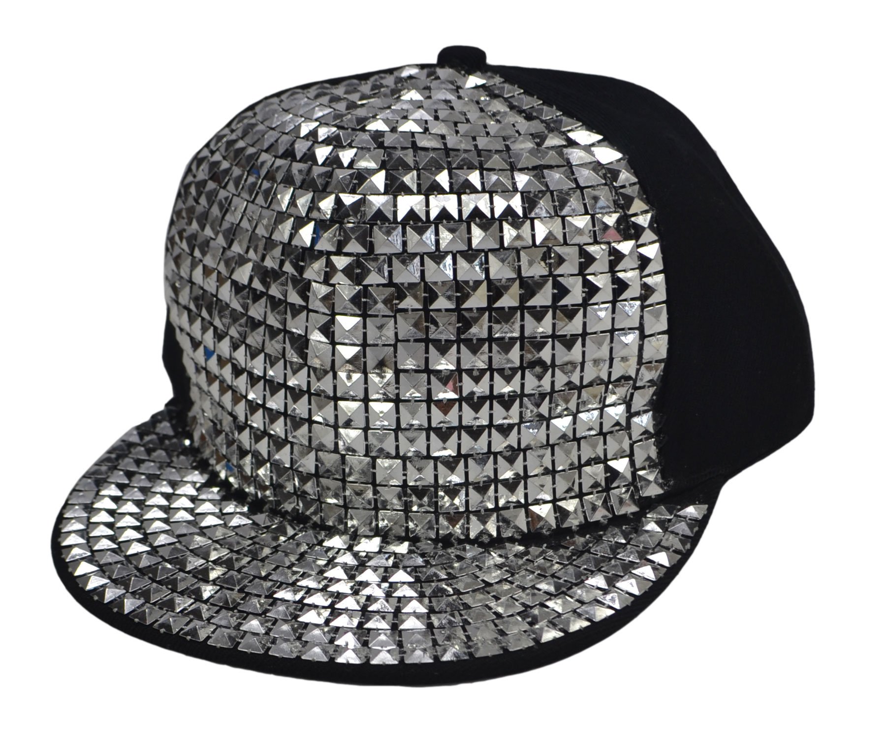 Bling Baseball Cap for Women & Men with Diamond, Ladies & Boy Sparkle Sequin Hat for Disco & Punk Rock or Hip Hop H-H-M-2