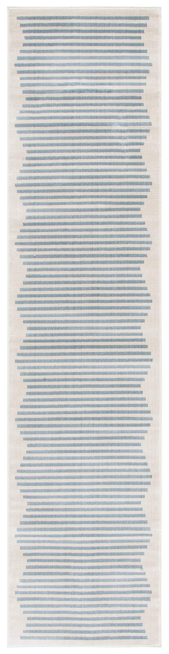 SAFAVIEH Orwell Collection Runner Rug - 2'2" x 9', Ivory & Blue, Mid-Century Modern Design, Non-Shedding & Easy Care, Ideal for High Traffic Areas in Living Room, Bedroom (ORW352A)